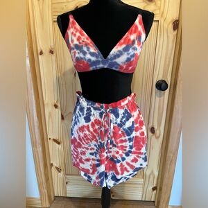 MeUndies triangle bra and modal shorts, red white & blue